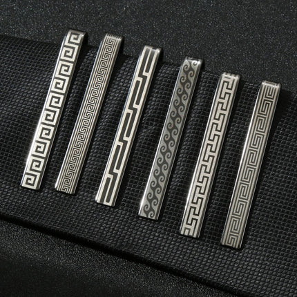 New Guofeng Gun Black Laser Ancient Pattern Roman Pattern Flat Tire Clip logo Men's Lover Clip