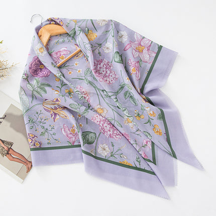 Cross-Border New Product Voile Print 110 Square Scarf Classic Lace Scarf Turban Malaysian Shawl