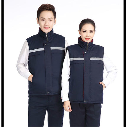 Winter Men's Cotton-Padded Clothes, Wear-Resistant Cotton-Padded Jackets, Cold-Proof Auto Repair Clothes, Workshop Jackets, Logistics Cotton-Padded Clothes with Logo, Mid-Length Styles