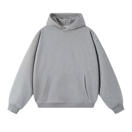Trendy Brand Heavyweight 400g Terry Crewneck Sweatshirt Couple Pullover Autumn and Winter Thickened Coat Solid Color Loose Unisex Top