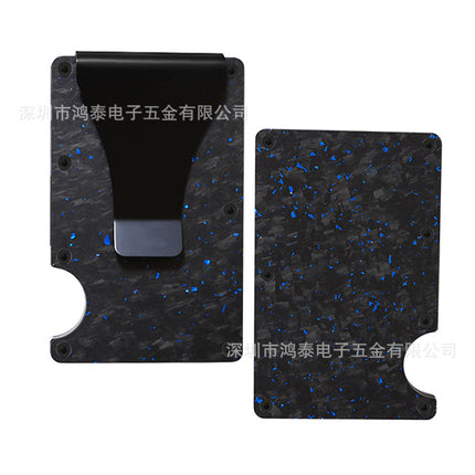 Cross-border Forged Carbon Pattern Card Holder RFID Metal Card Holder Red Forged Carbon Blue Forged Carbon Men's Minimalist Ultra-thin Wallet