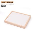 Solid wood small size 48-position ring plate white leather / 18*24