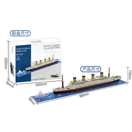 Compatible with Lego Titanic building blocks DIY large cruise model micro particle boy difficult assembling toys