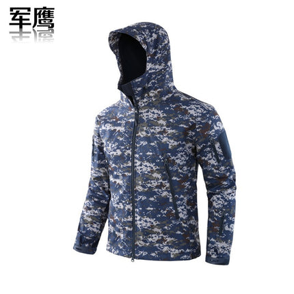 2026 Cross-Border Military Eagle Shark Skin Soft Shell Tactical Camouflage Jacket Men's Warm Breathable Wear-Resistant Military Fan Waterproof Jacket