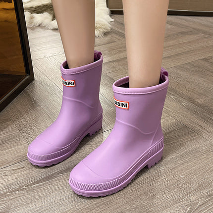 Winter New Arrival College Rain Boots Women's fleece-lined Rain Boots Non-slip Rubber Shoes Fashionable Outer Wear Adult Beautiful Waterproof Shoes