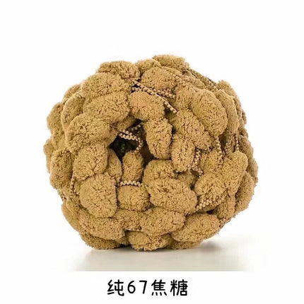 Big ball ball coarse wool round thread loop crochet sofa cushion carpet cushion handmade DIY woven material bag