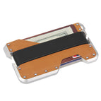 Silver metal + khaki leather + black silicone tape