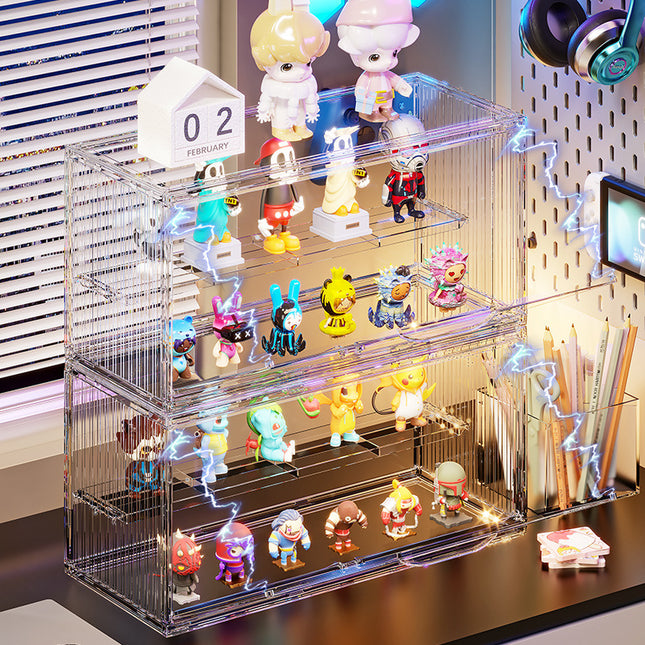 Container Blind Box Storage Box Stackable with Split Trendy Play Hand-made Box Desktop Transparent Acrylic Doll Blind Box
