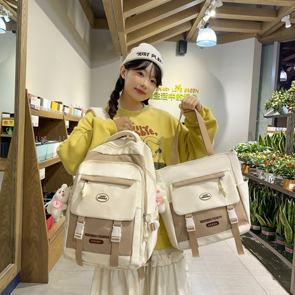 Korean Style Contrast Color Cute Backpack Female College Student Campus Style Schoolbag Japanese Style Junior High School Senior high school Large Capacity Backpack