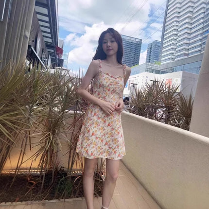 Dopamine 2025 All-match Ins Style suit Sling Sweet Floral dress Slimming Cardigan Summer New Skirt