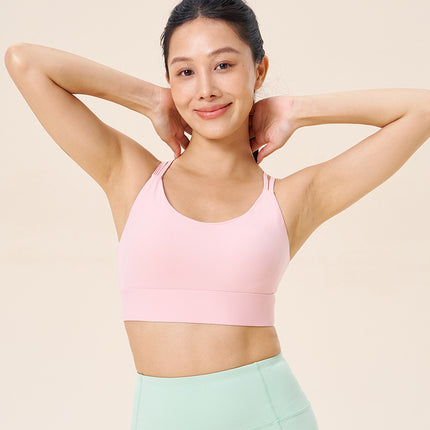 Sports Bra Women's Outer Wear Running All-In-One Cup Beautiful Back Thin Strap Bra Breathable Sweat-Absorbent Pilates Fitness Vest