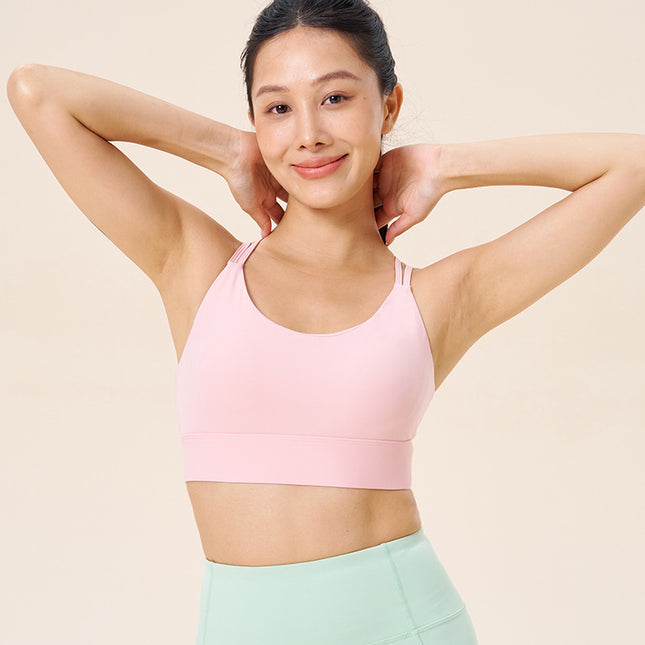 Sports Bra Women's Outer Wear Running All-In-One Cup Beautiful Back Thin Strap Bra Breathable Sweat-Absorbent Pilates Fitness Vest