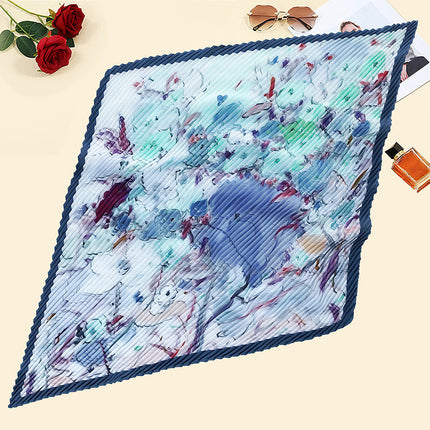 New wrinkled small square scarf female Korean imitation silk printed wrinkled small scarf Joker scarf decorative scarf wholesale