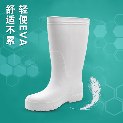 Food Factory EVA Foam Rain Boots Men's and Women's High Barrel Waterproof Shoes Lightweight Work Shoes Winter Cotton Hygienic Acid and Alkali Resistant Rain Boots