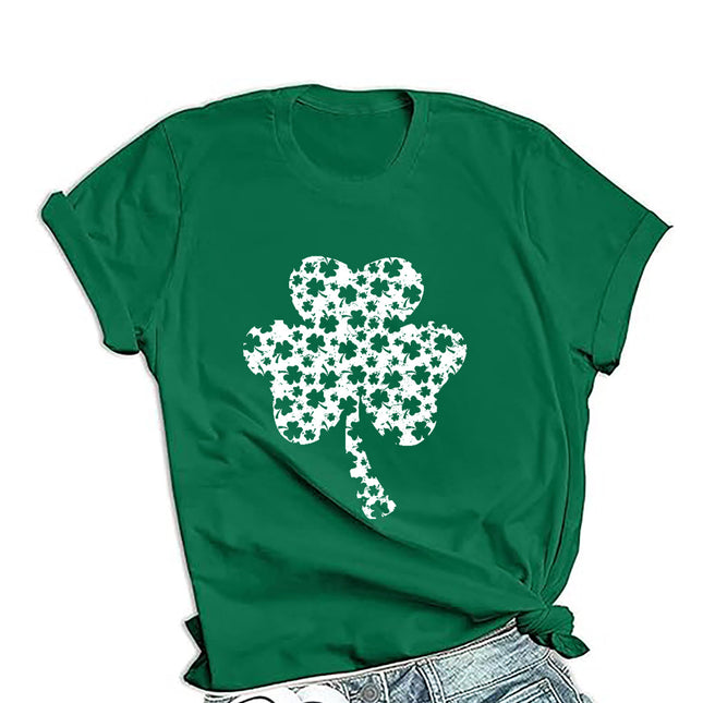 Cross-border PDD supply St. Patrick's Day men's and women's same loose round neck pullover short sleeve printed T-shirt