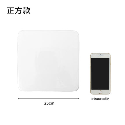 Ceramic Cake Plate Pure White Square Plate Dessert Display Dish Baking Tableware Buffet Round Swing Plate Long Square Plate