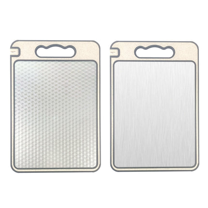 Amazon Cross-border Explosions Stainless Steel Wheat Straw Double-sided Cutting Board Thickened Anti-skid Cutting Board Cutting Board Source Factory