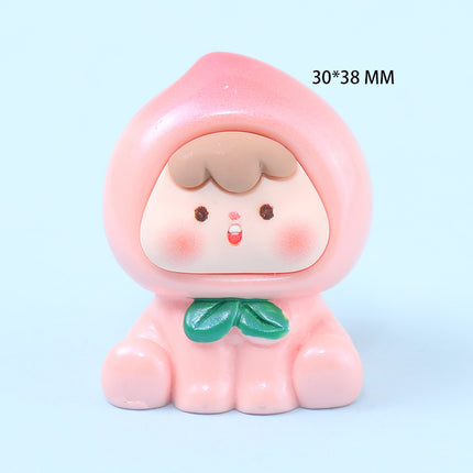 Resin three-dimensional solid color pearlescent second-generation fruit cubs diy jewelry accessories car small ornaments key chain material