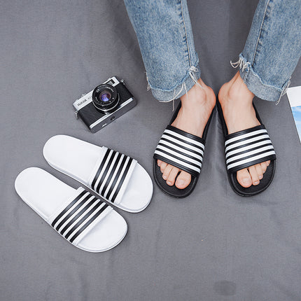 Extras Size Slippers Men's Summer Breathable Non-Slip Deodorant Wear-Resistant Striped All-Match 46 Indoor 47 Slippers 48 Size
