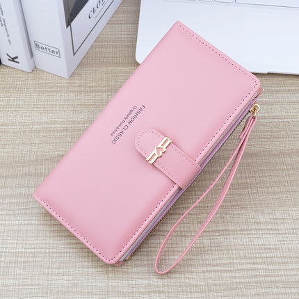 New Wallet Women's Long Multi-Card Holder Zipper Buckle Wallet Fashionable Simple Soft Wallet Change Clutch Bag