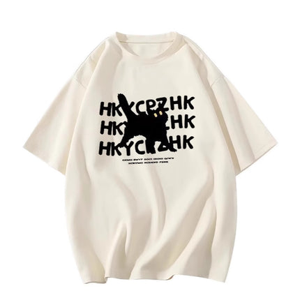 Pure Cotton Short-Sleeve T-Shirt for Women 2026 New American Retro Design Niche Half-Sleeve Top Women's Loose Trendy Brand T-Shirt