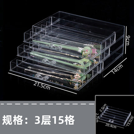 Jewelry Storage Box Large Capacity Multi-Layer Earrings Necklace Compartment Box Anti-Oxidation Drawer Acrylic Storage Box