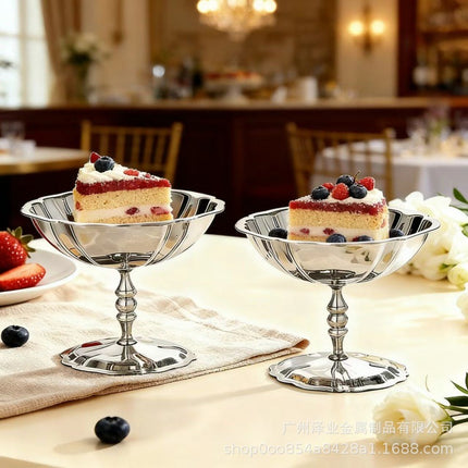304 Stainless Steel Ice Cream Cup Entry Luxury INS Goblet Pudding Dessert Cup Cocktail Cup Smoothie Bowl Ice Cream Cup