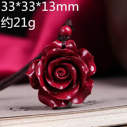 Natural Cinnabar Rose Flower Ring Pendant Earrings DIY Braided Ring Rose Flower Bracelet Bracelet Live Supply