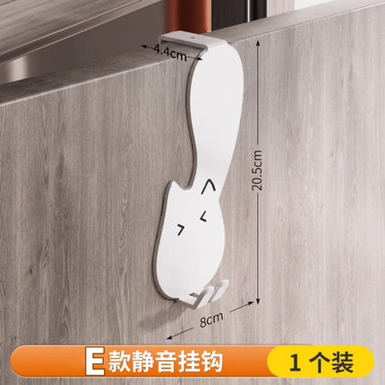 Behind the door hook storage rack punch-free kitchen cabinet door wall hanging hanger storage clothes hat key artifact