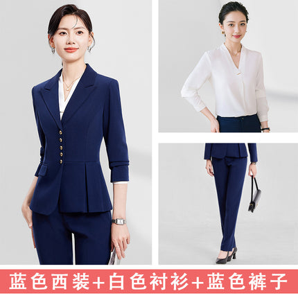 Suit suit Women's Autumn Korean Style Temperament Professional Jewelry Store Sales Office Front Desk Guide Work Clothes Work Suit