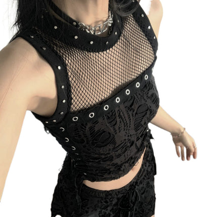 Real shot 2025 summer sweet cool hot girl style skirt suit wear Shibuya hot skirt subculture punk women's clothing