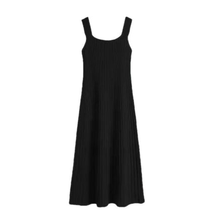 Tea Chic Black Knitted Skirt Spring Women's 2023 New Style Elegant Ladies Dress for Small Men