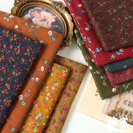 Ethnic Bohemian Fabric Printed Cotton and Linen Small Floral Pastoral Style Clothing Fabric Retro Southeast Asia