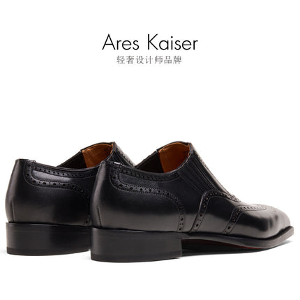 H52101 [Dropshipping] Lazy Oxford Shoes with Carved Pattern for Men, Business Formal Shoes, No-Tie Wedding Shoes