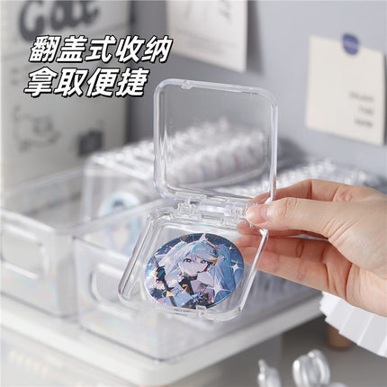 Transparent Sealed Badge Storage Box Single Protective Case Cover 58mm 75mm Moisture-Proof Desktop Display Stand