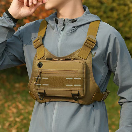 Outdoor Tactical Chest Bag Men's Multifunctional Training Running Gym Bag Functional Vest Bag Military Fan Tactical Vest Bag