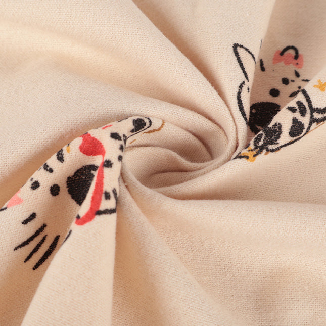 in stock Cotton Sanding Printed Fabric Proud Cat Floral Cloth Cartoon Children's Wear Shirt Fabric