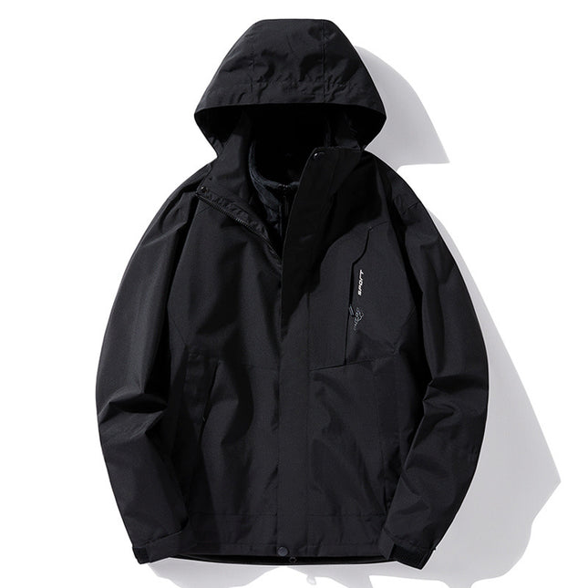 1818 Explosions Outdoor Leisure Couple fleece-lined Thickened Removable Hooded Jacket Coat Cold-proof Warm-keeping