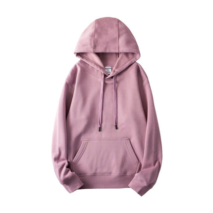 Red Tiger Year Wei Yi 500g plus velvet night gray hooded Wei Yi simple solid color sports hoodie men's and women's coat