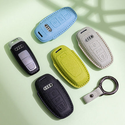 Suitable for Audi A6L Key Cover A8 Male A4L Male A7A3 Female Q3 Car Q5L Cowhide Q8 Shell Q7 Buckle Q2L Special Buckle