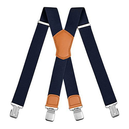 3.8cm Corn Pattern 4-Clip X-Shaped Men's Suspenders for Jeans, Unisex Adjustable Wide Suspenders