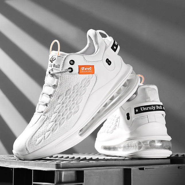 2025 New Men's Shoes Casual Sports Shoes Fish Scale Large Air Cushion Chinese Large Size Trendy Sports Casual Shoes