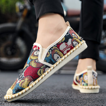 Cloth Shoes for Men, Summer Women's Shoes, Casual Slip-On Fisherman Canvas Shoes, Breathable Beanie Trendy Shoes