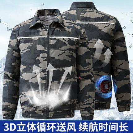 Summer New Outdoor Cooling Air-Conditioning Clothing Construction Site Welding Construction Camouflage Labor Protection Overalls