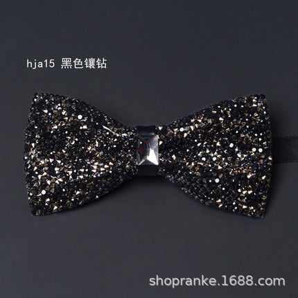 Imitation Horn Black Bow Tie Men's Formal Banquet Wedding Groom and Best Man High-End Velvet Pure Color Bow Tie for Women