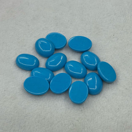 Blue turquoise oval ring egg-shaped flat-bottomed DIY earrings earrings ring table inlay accessories