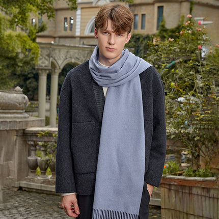 Men's Scarf Autumn and Winter Korean Style Versatile Wool Scarf Women's Winter Warm Solid Color Cashmere Scarf Wholesale