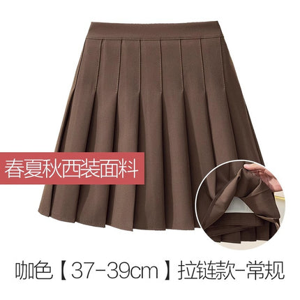 Thickened Woolen Pleated Skirt Skirt Women's Autumn and Winter New Slimming High Waist A- Line JK College Black Ins Short Skirt