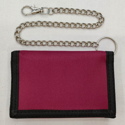 Folding anti-theft chain men's coin purse cross-border black three-fold small wallet zipper key chain card pocket