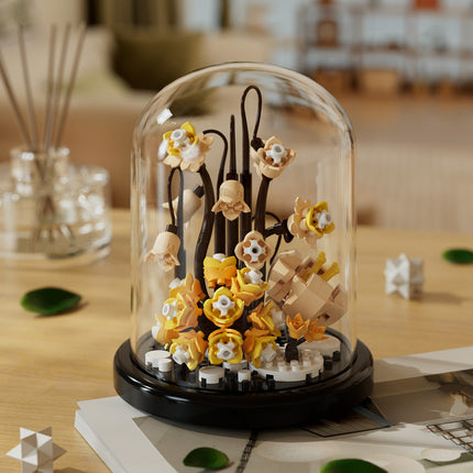 Compatible with Lego Forever Flower Sunflower Rose Fleshy Potted Plants Assembled Building Blocks Toy Valentine's Day Gift for Girls